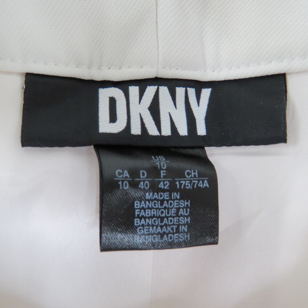 DKNY White Pleated Wide Leg Trouser Pants Size 10 High Rise Dress Pants. - Picture 5 of 6